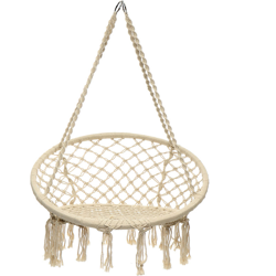 Amaca sospesa Sedia a dondolo in corda Sedia macrame Seduta amaca Giardino esterno coperto en oferta