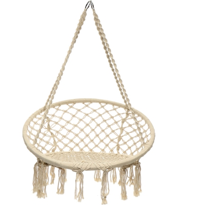 Amaca sospesa Sedia a dondolo in corda Sedia macrame Seduta amaca Giardino esterno coperto