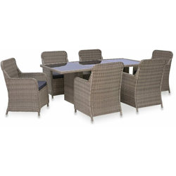 YOUTHUP Set da Pranzo da Giardino 7 pz in Polyrattan Marrone - Marrone características