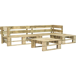 YOUTHUP Set Divani da Giardino con Pallet 4 pz in Legno - Marrone precio