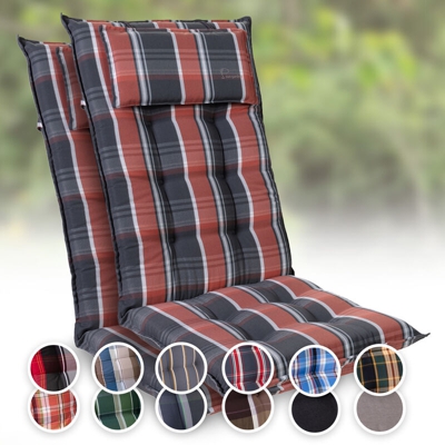 Sylt, Imbottitura, Schienale Alto, Sedia da Giardino, Poggiatesta, Poliestere, 50x120x9cm