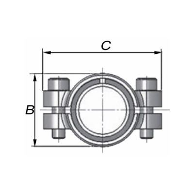 Collier réparation pour acier court DSK 33.7 (1') : 01.260.28.03 - Gebo France