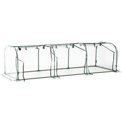 Serra da Giardino per Piante con 3 Porte in Acciaio e PVC 300x100x80cm - Outsunny en oferta