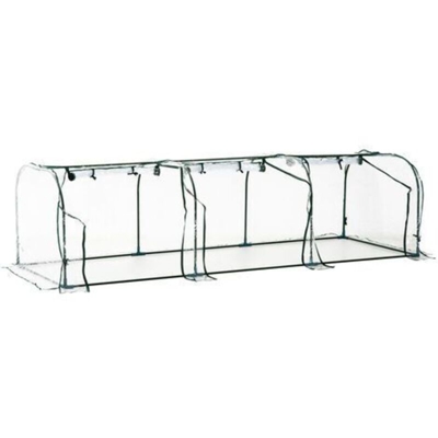 Serra da Giardino per Piante con 3 Porte in Acciaio e PVC 300x100x80cm - Outsunny
