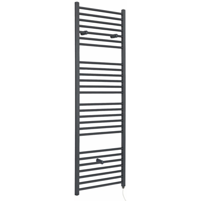 Hudson Reed Artle Scaldasalviette Elettrico Piatto di Design Verticale - Termoarredo Bagno a Scaletta Moderno - Acciaio Antracite - 800W - 1800 x