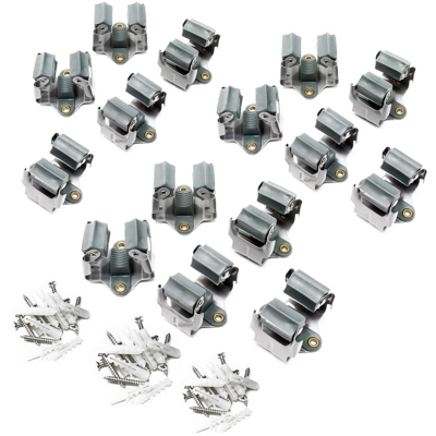 Ganci portascope a muro set 15 pezzi Supporto a parete scope mop mazze acciaio