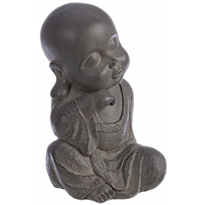 Stuatuetta da giardino nano decorazione per esterno Buddha antracite -Buddha sereno