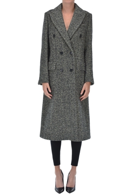 Herringbone double-breasted coat