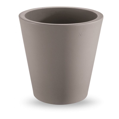 Vaso rotondo in resina 'Single' 45 cm. Taupe
