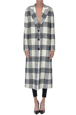 Checked print coat