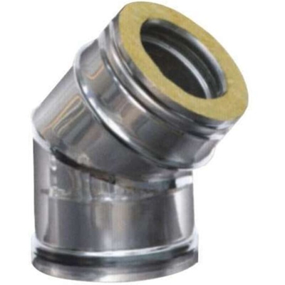Gomito Inox Settori 45^ 10/15 doppia parete - Maral