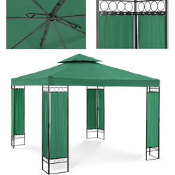 Gazebo Da Giardino E Terrazzo In Metallo Tendone Feste 160 g/m² In Verde Scuro características