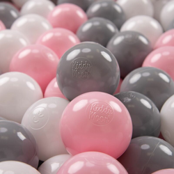 KiddyMoon 300 ? 7CM Palline Morbide Colorate Per Piscina Bambini Fatto In EU, Bianco/Grigio/Rosa Chiaro - bianco/grigio/rosa chiaro características