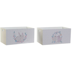Scatola portaoggetti DKD Home Decor Legno MDF (36 x 21 x 18 cm) (2 pcs) precio