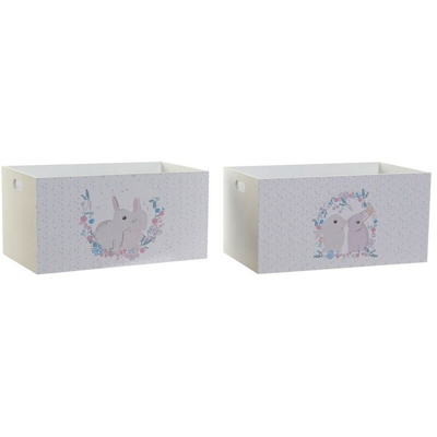 Scatola portaoggetti DKD Home Decor Legno MDF (36 x 21 x 18 cm) (2 pcs)