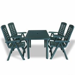 Set da Pranzo da Giardino 5 pz in Plastica Verde - Verde - Youthup en oferta