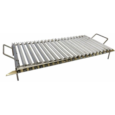 Griglia in acciaio inox bistecchiera scola grasso per barbecue e camino 'Made in Italy' -70 X 40 cm