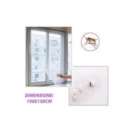 Zanzariera Per Finestra Tenda Adesiva Telo Anti Zanzare Insetti Bianca 150X150Cm precio