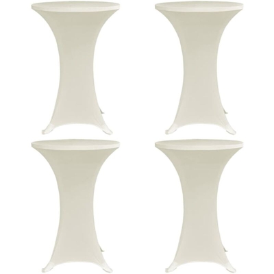 Coperture Verticali per Tavolo 4 pz ?60 cm Crema Elastico - crema - Youthup