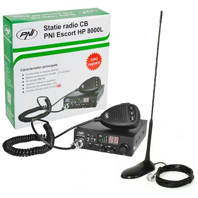Kit Radio Cb Escort Hp 8000l Asq + Antenna Cb Pni Extra 45 Con Base Magnetica