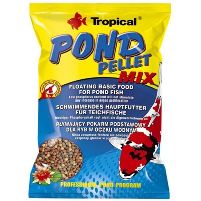Tropical Pond Pellet Mix Busta da 1000ml/130gr - Alimentazione Quotidiana per Ciprinidi allevati in laghetti da giardino, compresi pesci rossi e KOI