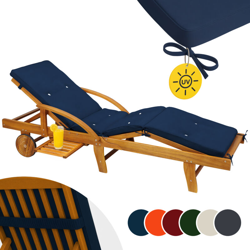 Detex Coprisdraio simil-lino fascia di sostegno 4 sezioni coprisedia sdraio imbottitura cuscino sdraie Blu en oferta