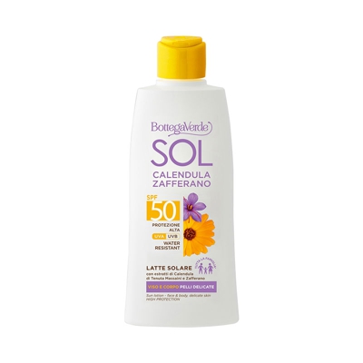 SOL Calendula Zafferano - Latte solare - viso e corpo - SPF50 protezione alta