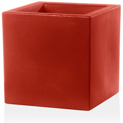 Vaso Cubo Schio Essential in resina da giardino per fiori e piante. -60 cm / Rosso Cardinale en oferta