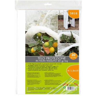 Verdemax 30 pezzi velo telo di protezione in tnt 30 gr/mq bianco ciascuno metri 1,6x10