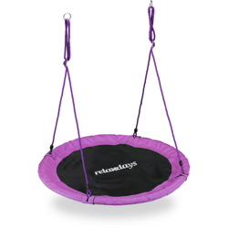 Relaxdays - Altalena da Giardino a Nido, per Bambini e Adulti, Regolabile, Ø 110 cm, Portata Max. 100 kg, Viola características