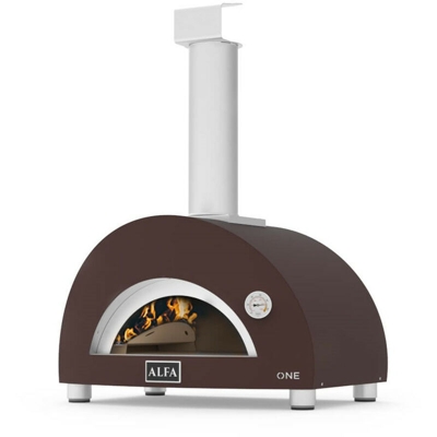 Alfa Forni - FORNO A LEGNA PORTATILE IN ACCIAIO INOX E FIBRA DI CERAMICA COLOR RAME 73x55x48 C/PALETTA - ONE