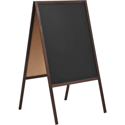Lavagna Bifacciale con Cavalletto in Legno di Cedro 60x80 cm - Nero - Vidaxl