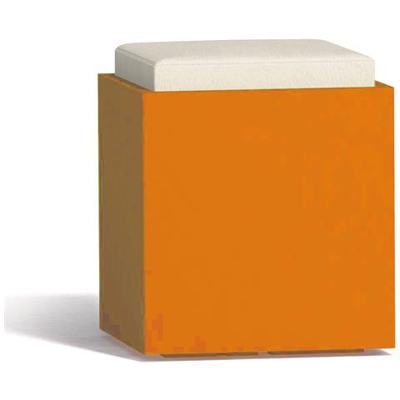 Pouf Square In Resina Quadrato 40x40 Cm Arancio