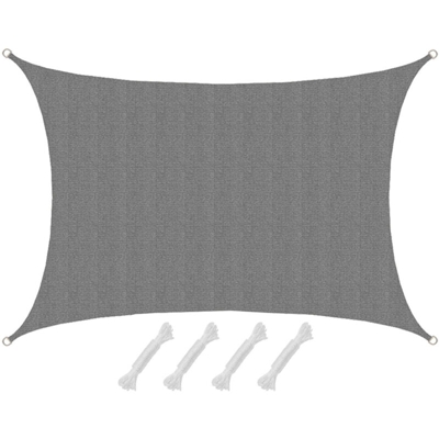 Amanka - Tenda da Sole UV 3x4HDPE Rettangolare Telo di Protezione Solare Giardino Grigio