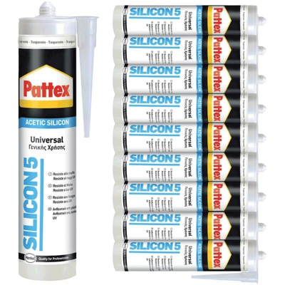 Silicone universale trasparente 10 pezzi - Pattex