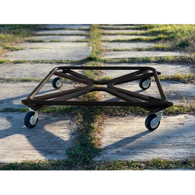 Carrello sottovaso quadrato con ruote industriali cm. 56 COTTO