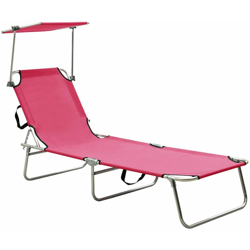 Lettino Pieghevole con Baldacchino in Acciaio Magenta - Rosa - Vidaxl precio