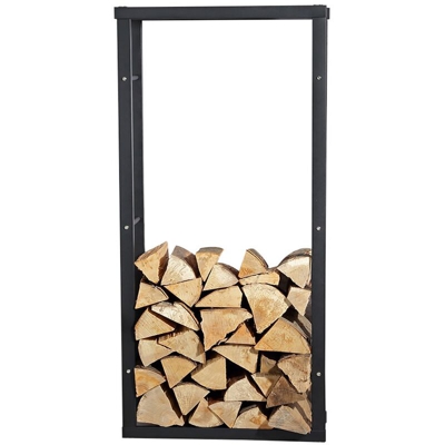 Robusta rastrelliera per legna da ardere Melko per legna da ardere e legna da ardere, supporto in legno libero, in ferro, 150 x 80 cm - con borchie
