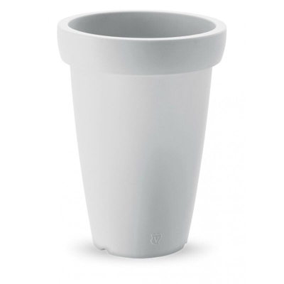 Vaso rotondo in resina 'Swing' h. 40 cm. Bianco