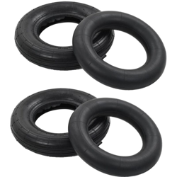 vidaXL Set Ruote e Camere d'Aria per Carriola 4 pz 3.50-8 4PR Gomma - Nero precio
