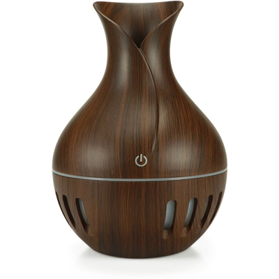 DC5V 2W 130mlUSB umidificatore diffusore di aromi per auto da ufficio 7 tipi di venature del legno profonde di colore chiaro