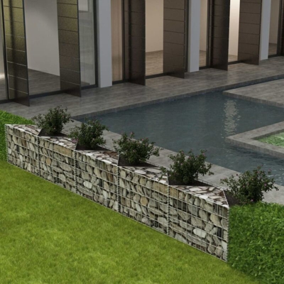 vidaXL Gabbione in Rete in Acciaio Zincato 300x30x50 cm - Argento