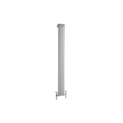 Hudson Reed Regent Radiatore Termoarredo di Design Verticale In Stile Ghisa - Termosifone Con Finitura Bianca - 2 x 4 Colonne - 622W - 1800 x 200 x