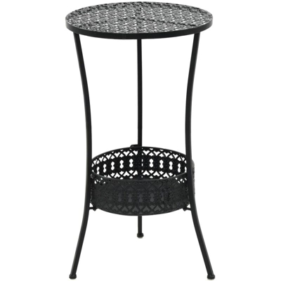 YOUTHUP Tavolo da Bistrot Nero 40x70 cm in Metallo - Nero
