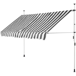 Tenda da balcone 150-400cm tenda da sole 350cm (de), Bianco/Grigio - Detex en oferta