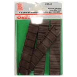 4 CUNEI PER LIVELLAMENTO MOBILI, PLASTICA MARRONE 20X100MM - Oreca precio