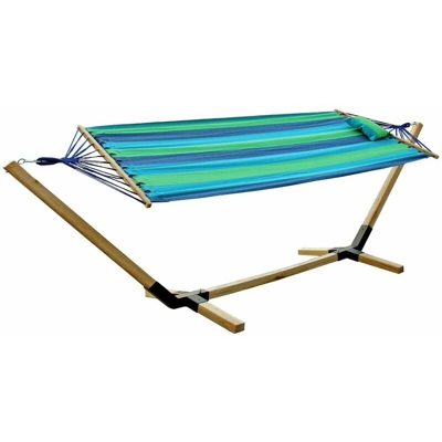 Harms - Lettino da giardino pensile con struttura in legno di cotone opaco L 200 cm multicolore 504558