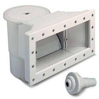 Skimmer catenaccio grande + ugello di scarico per piscina fuori terra - beige o bianco