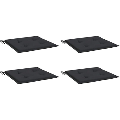 Cuscini per Sedie da Giardino 4 pz Neri 50x50x4 cm Tessuto - Nero - Vidaxl