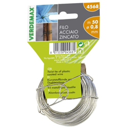 FILO TONDO ACCIAIO ZINCATO - 50M / Ø0,8MM - Verdemax precio
